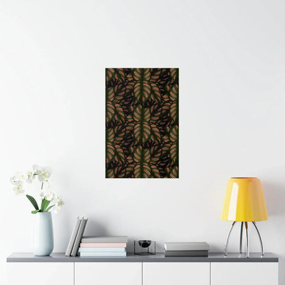 Calathea Pinstripe Botanical Print – Unframed Wall Art