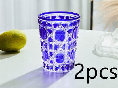 Creative Light Luxury Color Checkered Whisky Cup