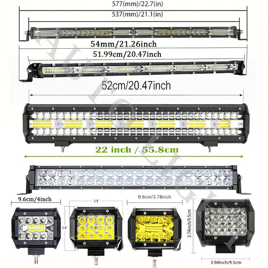 Pro-Series LED Off-Road Light Bar & Work Light Pods | 4" - 21" Weatherproof Lighting Kits