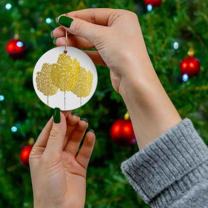 Fall Aspen Ceramic Ornament