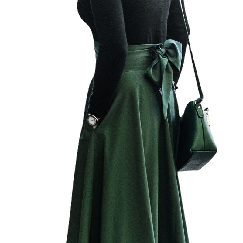 Women's Autumn And Winter High Waist Big Swing Umbrella Skirt