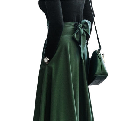 Women's Autumn And Winter High Waist Big Swing Umbrella Skirt