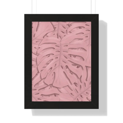 Soft Pink Monstera Framed Print – Botanical Wall Art