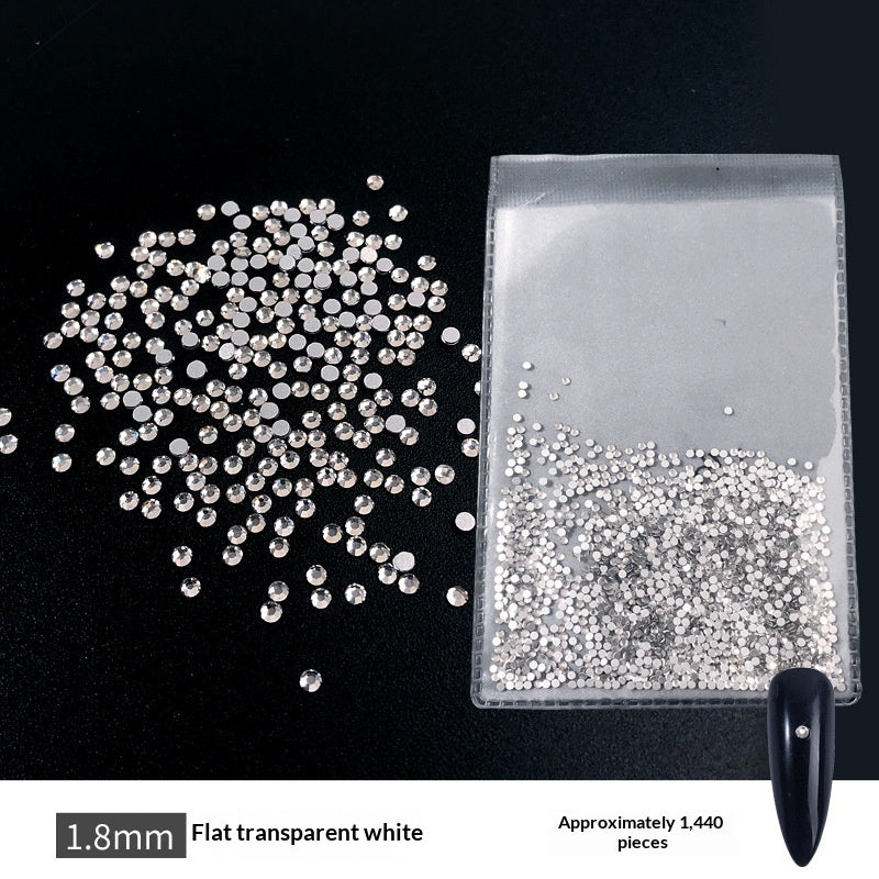 Transparent Flat-bottomed Small Round Rhinestones For Dazzling Nail Art