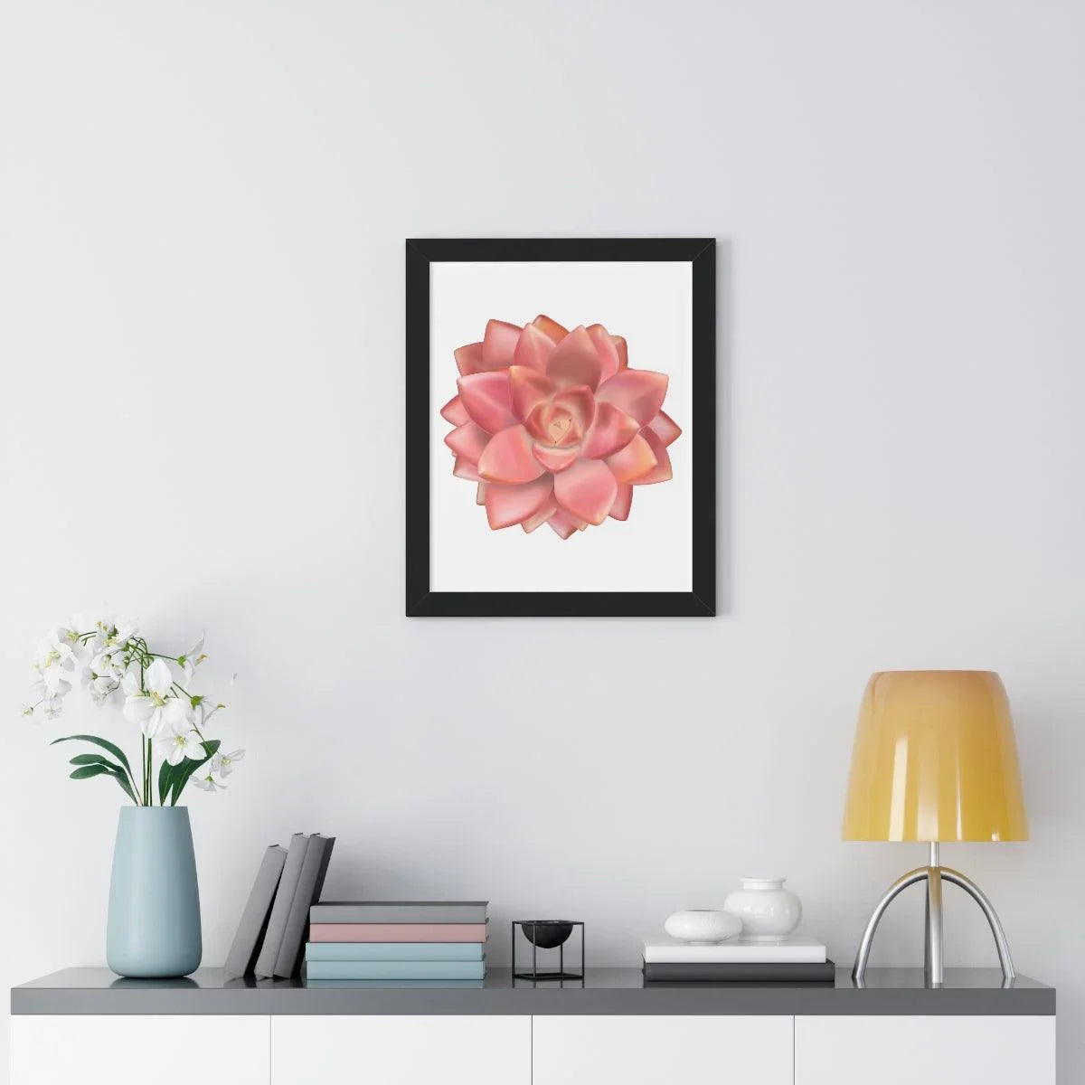 Graptosedum California Sunset Succulent Framed Print – Botanical Wall Art