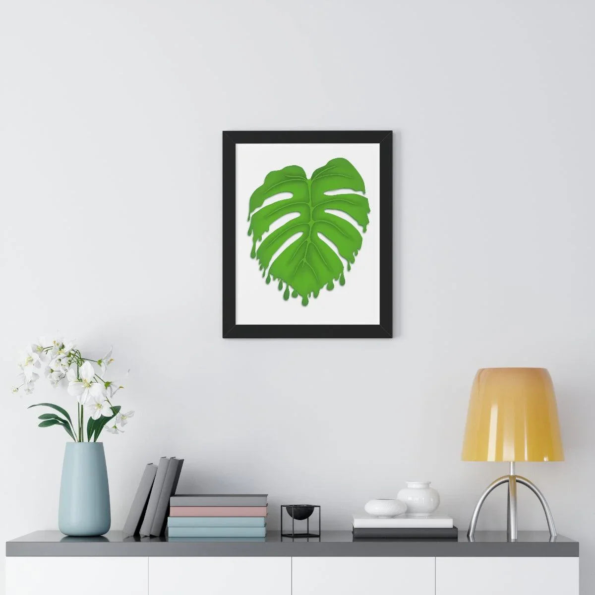 Melting Monstera Framed Print – Botanical Wall Art