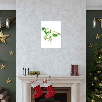 Marble Syngonium Botanical Print – Unframed Wall Art