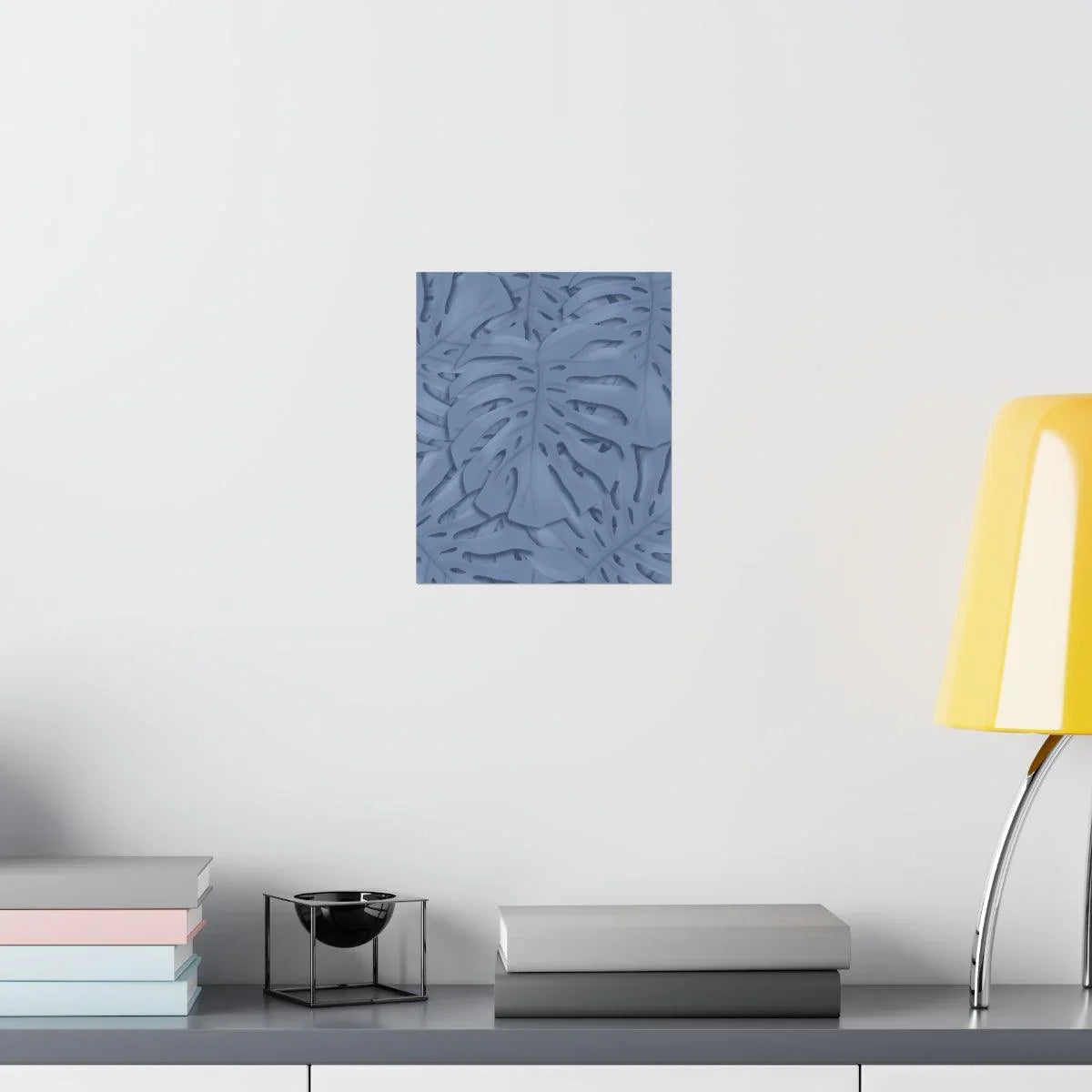 Blue Monstera Botanical Print – Unframed Wall Art