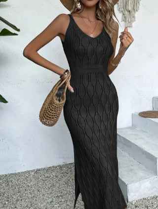 Beach Dress Women's Solid Color Knitted Beach Bikini