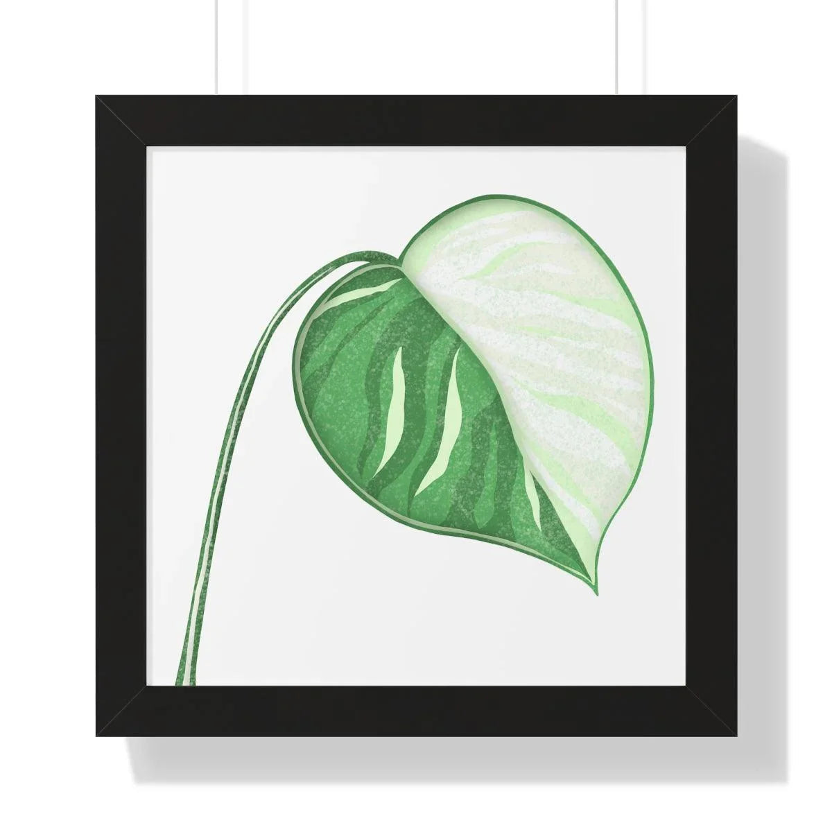 Monstera Albo Illustrated Framed Print – Botanical Wall Art