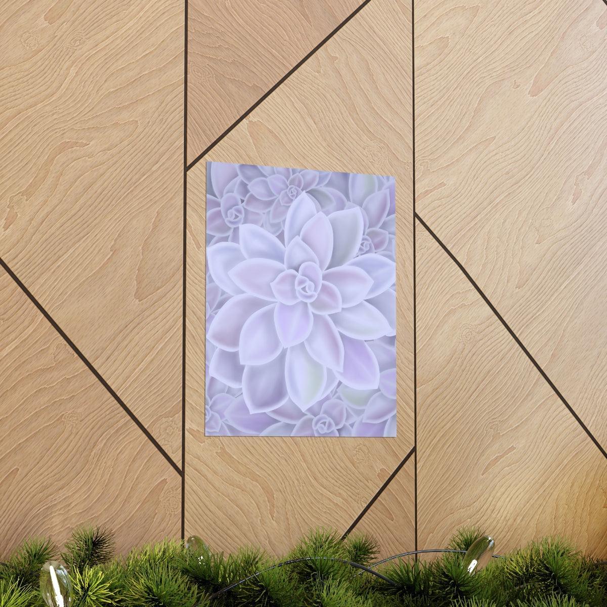 Graptopetalum Murasaki Succulent Pattern Botanical Print – Unframed Wall Art