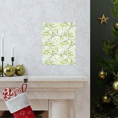 Snow Queen Pothos Pattern Botanical Print – Unframed Wall Art