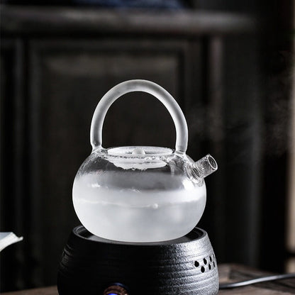 High Temperature Resistant High Borosilicate Transparent Glass Teapot
