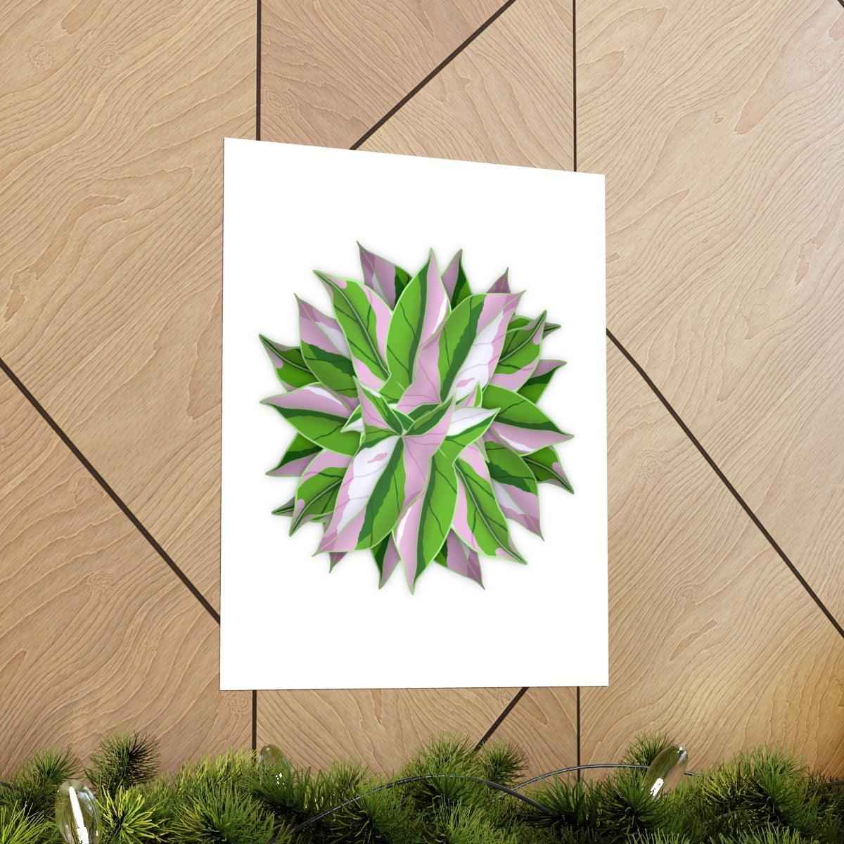 Syngonium Tricolor Pattern Botanical Print – Unframed Wall Art