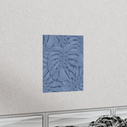 Blue Monstera Botanical Print – Unframed Wall Art