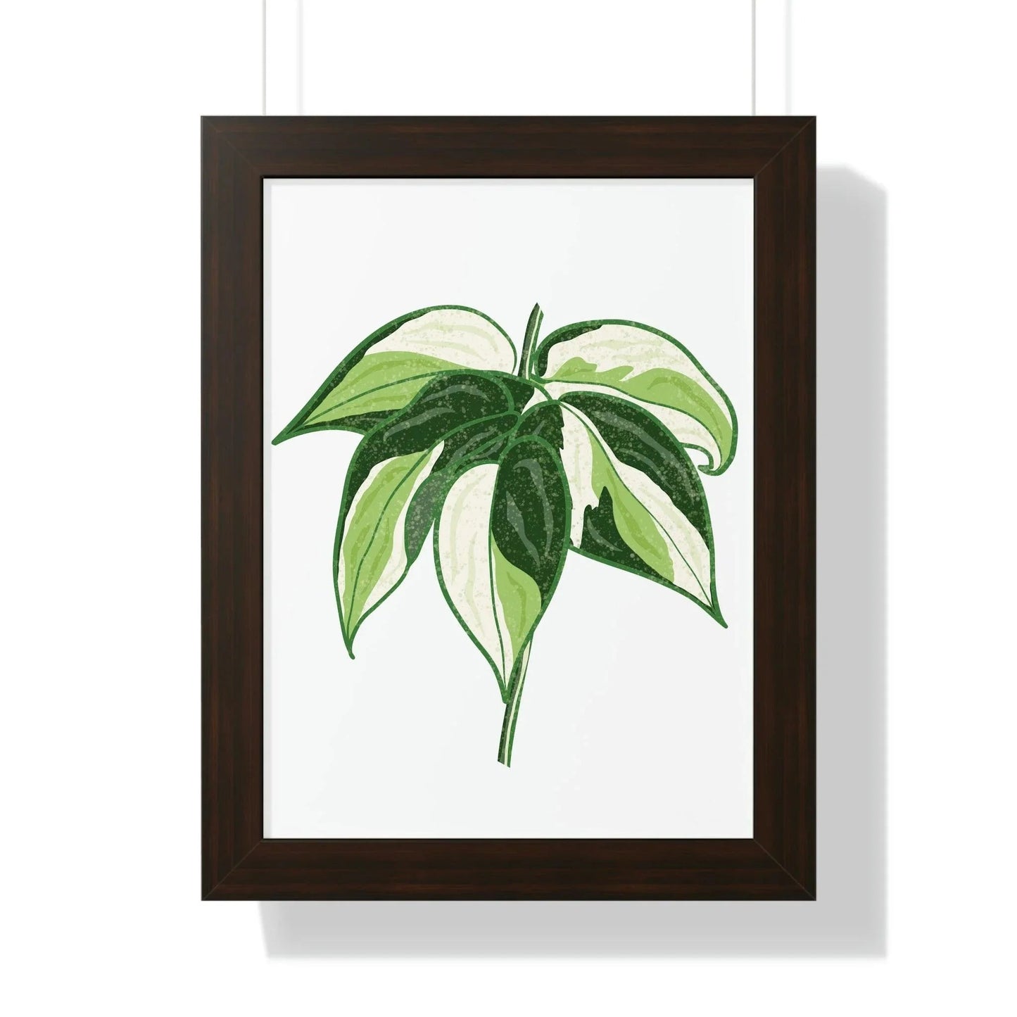 Philodendron Cream Splash Framed Print – Botanical Wall Art