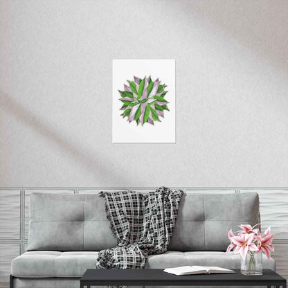 Syngonium Tricolor Pattern Botanical Print – Unframed Wall Art