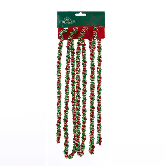 Red, Green and Gold Bead Twisted Garland