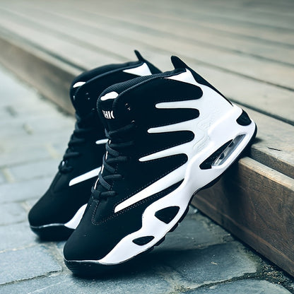 Professional Basketball Shoes for Men, Comfortable High-top Breathable Non-slip Shock Absorbing Lace-up Cushion Sneakers for Training, Running And Stepping