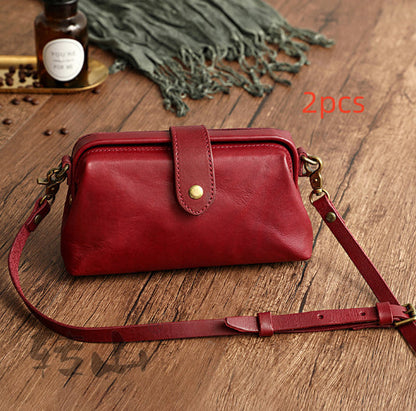 Clementine Leather Crossbody Bag - Elegant Pillow-Type Shoulder Purse