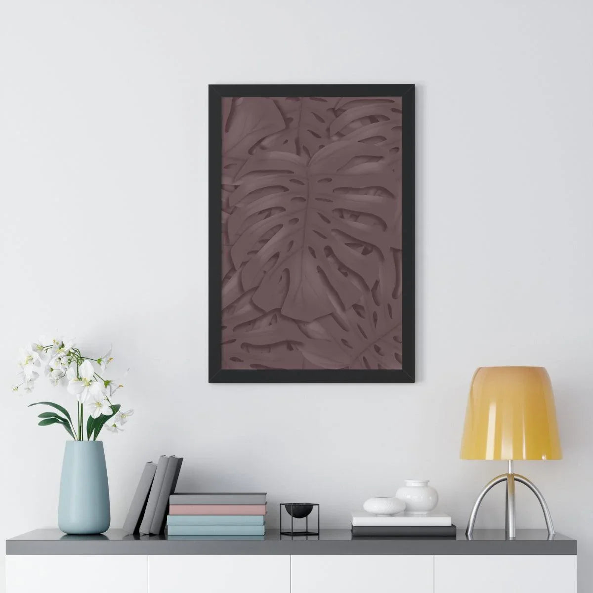 Merlot Monstera Framed Print – Botanical Wall Art