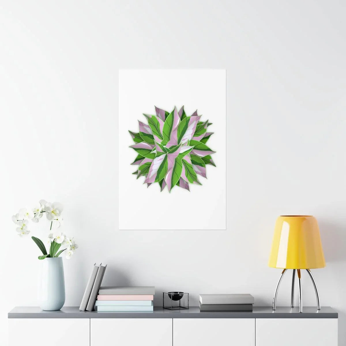 Syngonium Tricolor Pattern Botanical Print – Unframed Wall Art