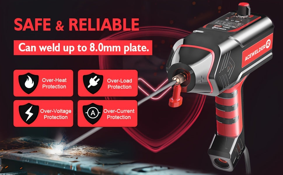 ACEWELDER 120Amp Handheld Welding Machine 110V Portable Electric ARC Welder Gun with Inverter Current Adjustment Stick Welder IP21S
