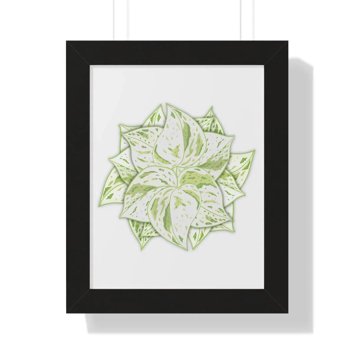 Snow Queen Pothos Framed Print – Botanical Wall Art