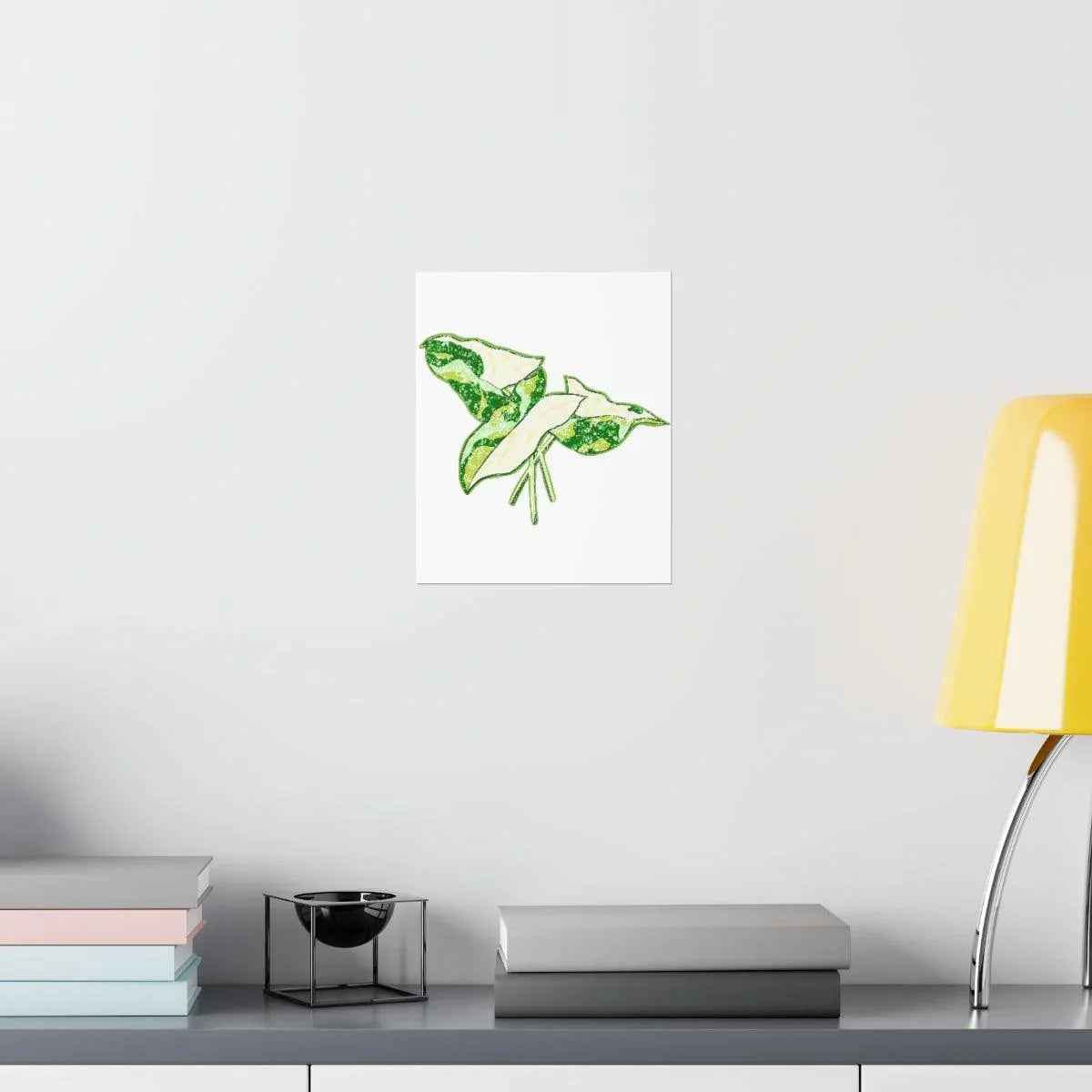 Marble Syngonium Botanical Print – Unframed Wall Art