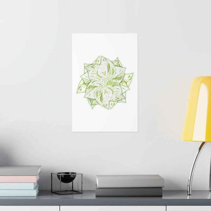 Snow Queen Pothos Botanical Print – Unframed Wall Art
