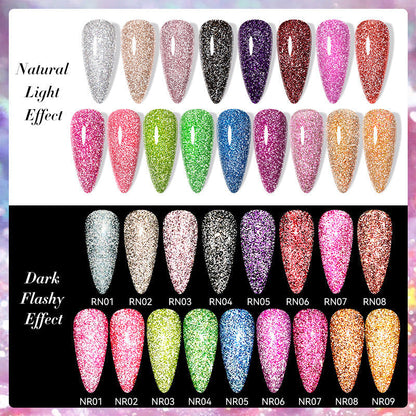 Nail Art Fluorescent Crushed Diamond Gel Polish