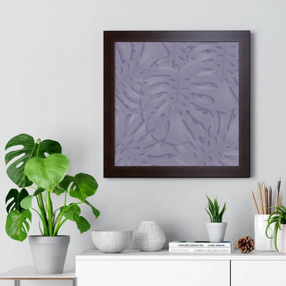 Violet Monstera Framed Print – Botanical Wall Art