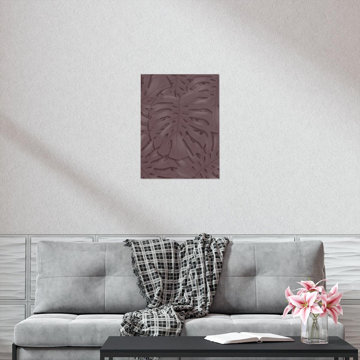 Merlot Monstera Botanical Print – Unframed Wall Art