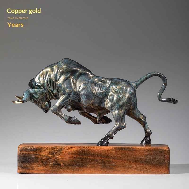 Bronze Ox Crafts Ornament Brass Cow Sculpture Copper Artwork Decoration