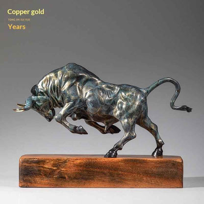 Bronze Ox Crafts Ornament Brass Cow Sculpture Copper Artwork Decoration