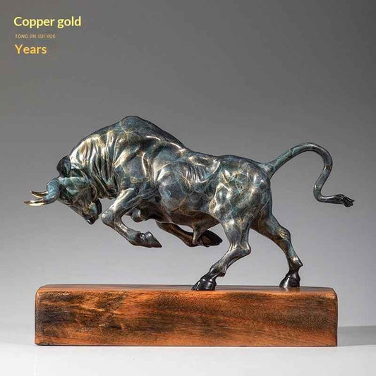 Bronze Ox Crafts Ornament Brass Cow Sculpture Copper Artwork Decoration