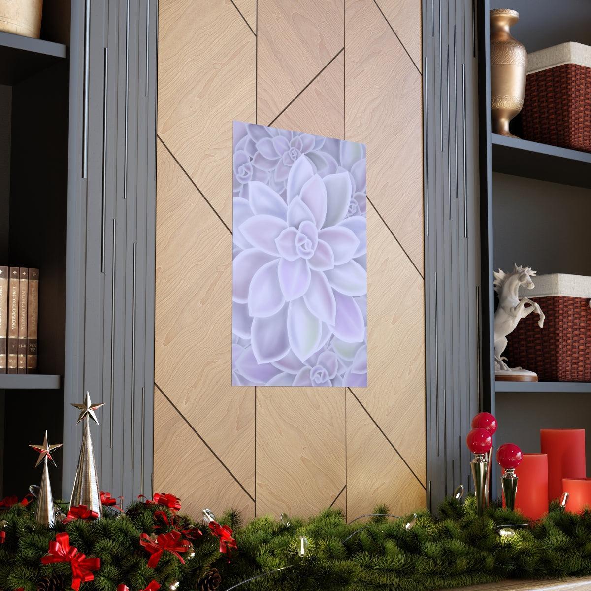 Graptopetalum Murasaki Succulent Pattern Botanical Print – Unframed Wall Art