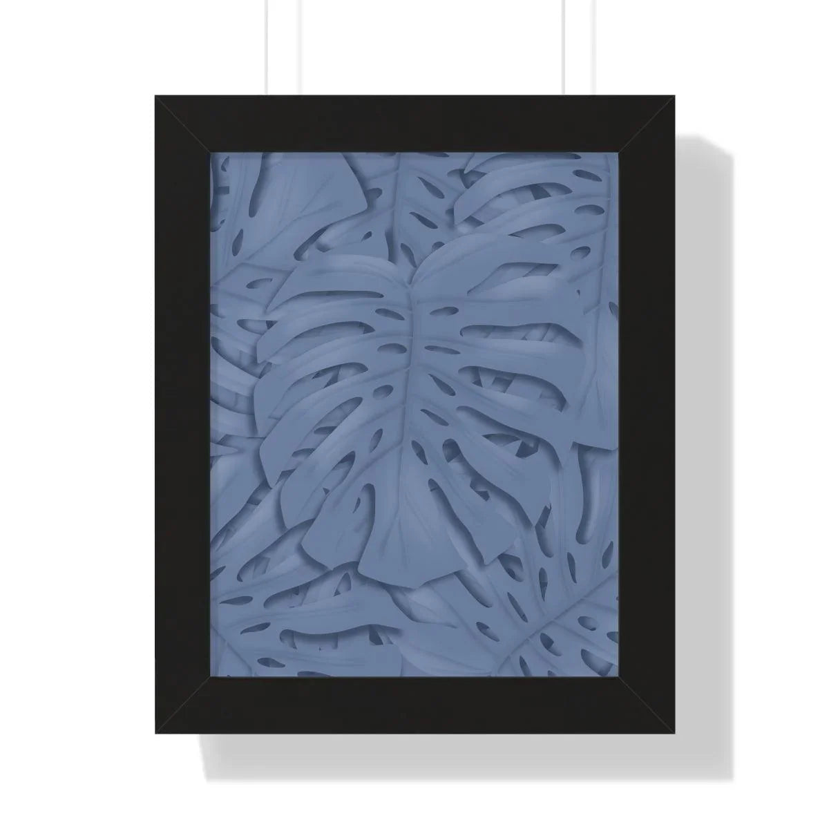 Blue Monstera Framed Print – Botanical Wall Art