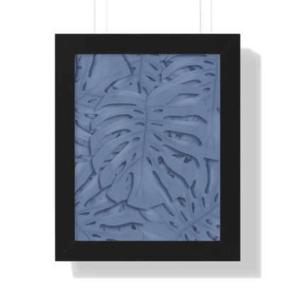 Blue Monstera Framed Print – Botanical Wall Art