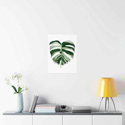 Melting Monstera Albo Botanical Print – Unframed Wall Art