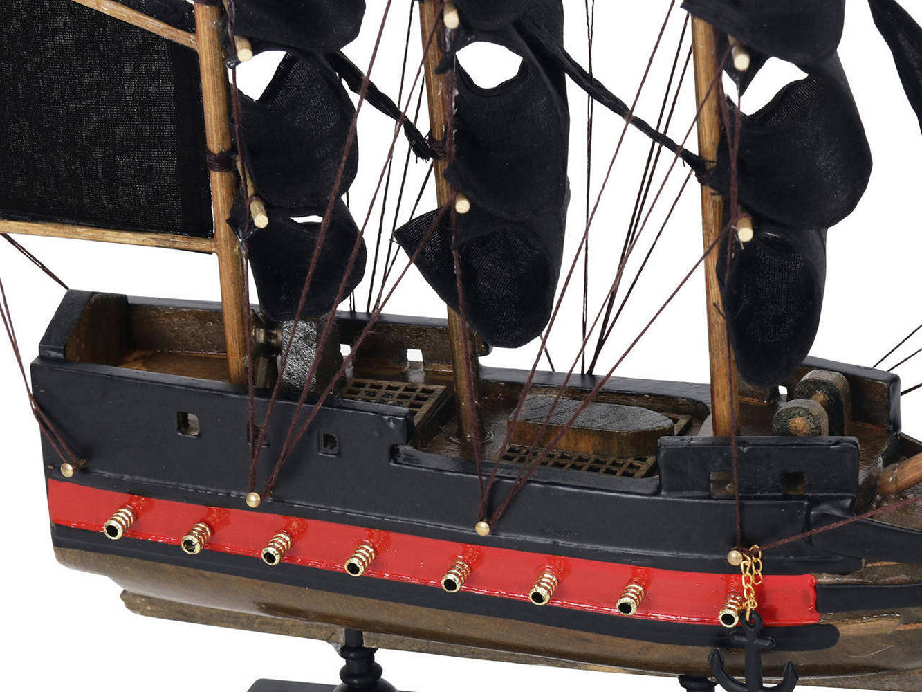 Wooden Caribbean Pirate Black Sails Limited Model Pirate Ship 12""