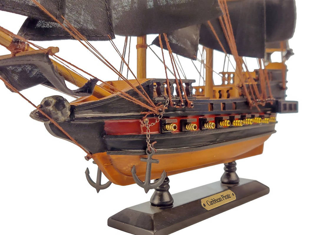 Wooden Caribbean Pirate Black Sails Limited Model Pirate Ship 15""