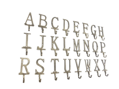 Rustic Gold Cast Iron Letter E Alphabet Wall Hook 6""