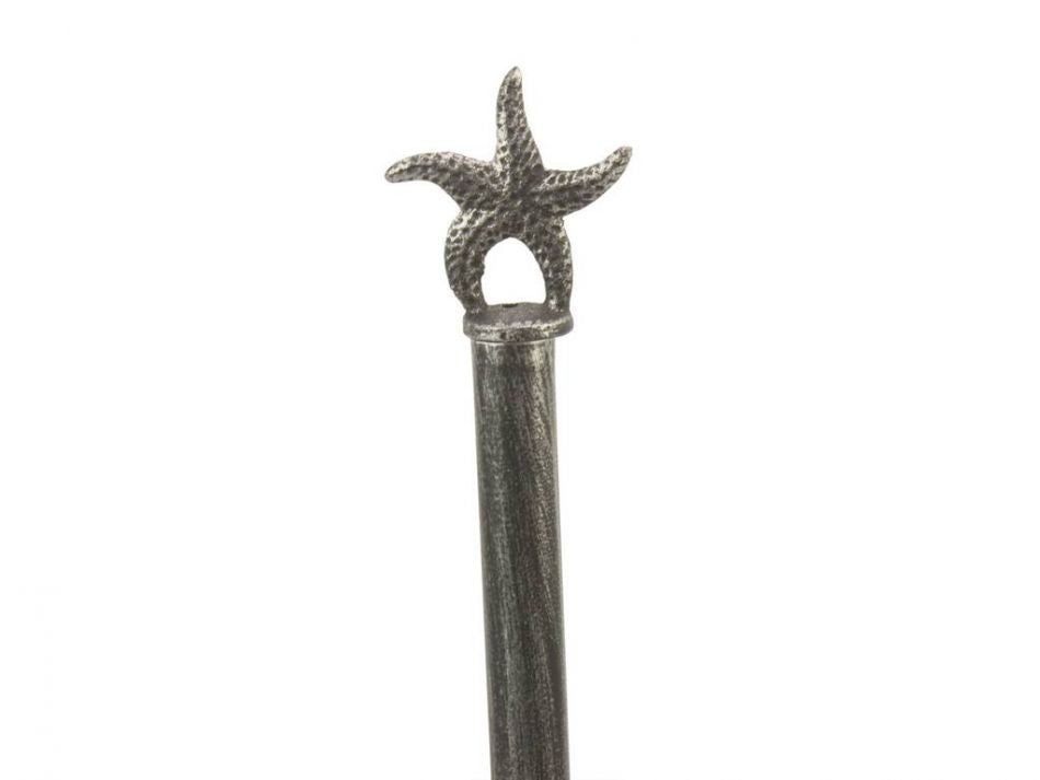 Antique Silver Cast Iron Starfish Paper Towel Holder 15""