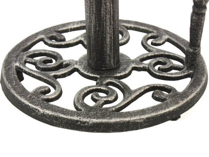 Antique Silver Cast Iron Mermaid Paper Towel Holder 16""