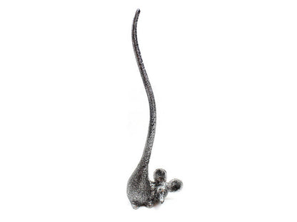 Rustic Silver Cast Iron Mouse Extra Toilet Paper Stand 12""