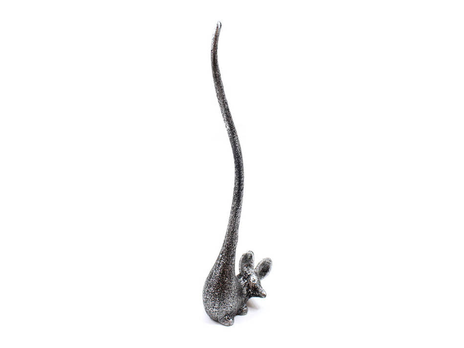 Rustic Silver Cast Iron Mouse Extra Toilet Paper Stand 12""