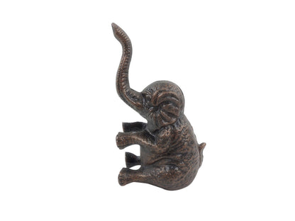 Rustic Copper Cast Iron Elephant Metal Door Stop 8""