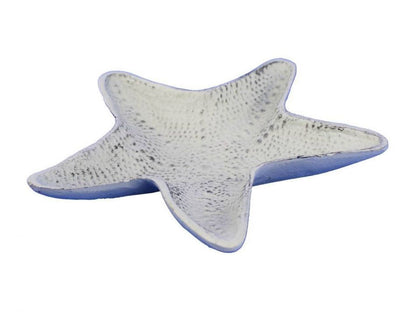 Whitewashed Cast Iron Starfish Decorative Bowl 8""