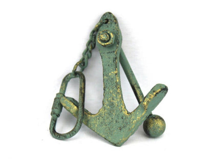 Antique Bronze Cast Iron Anchor Key Chain 5""